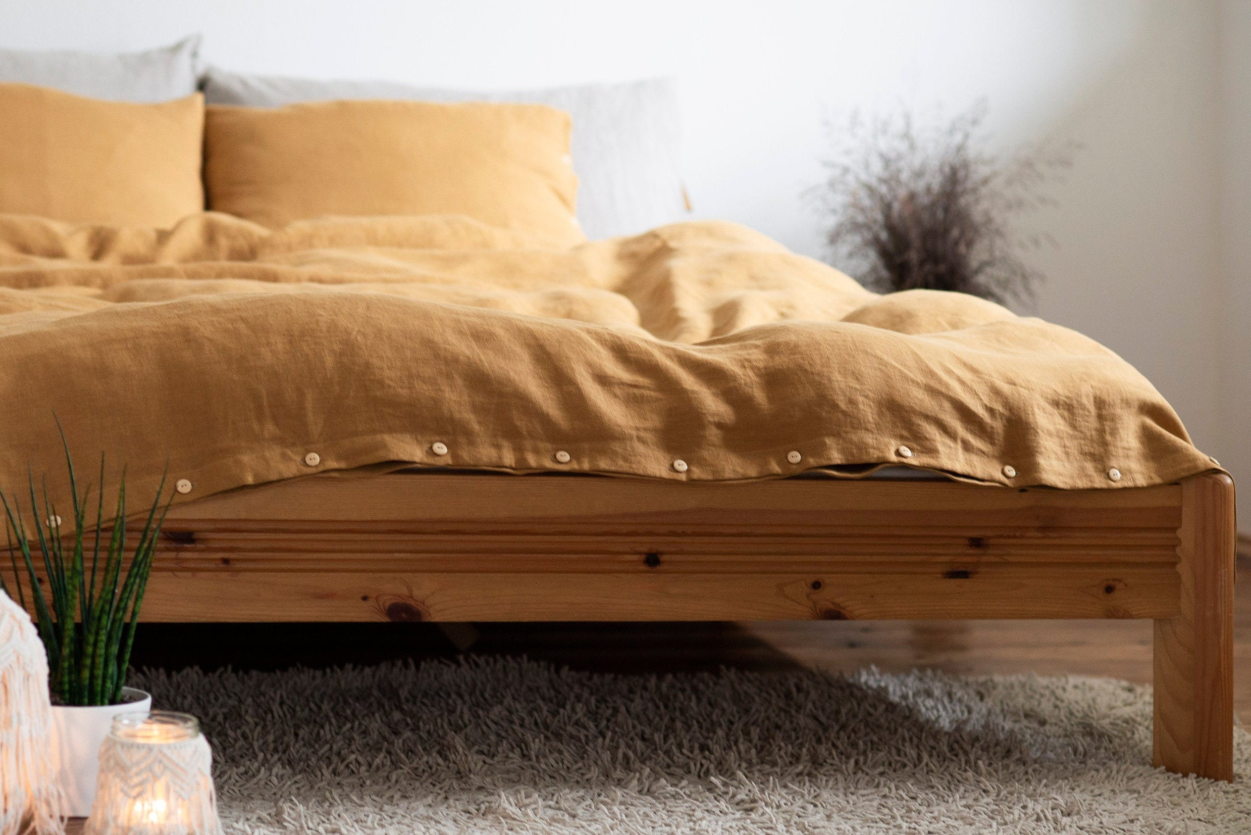 Camel Light Brown Duvet Cover in Handmade, 100% Linen Bedding, Softened Linen, King, Queen, Full, Single, Custom Sizes Available