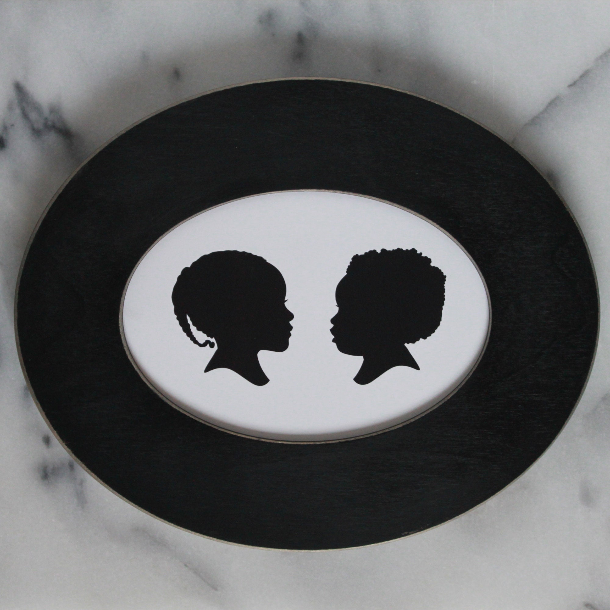 Custom Silhouette Double Print With 2 Silhouettes // Sibling Made From Your Photo Family Portrait
