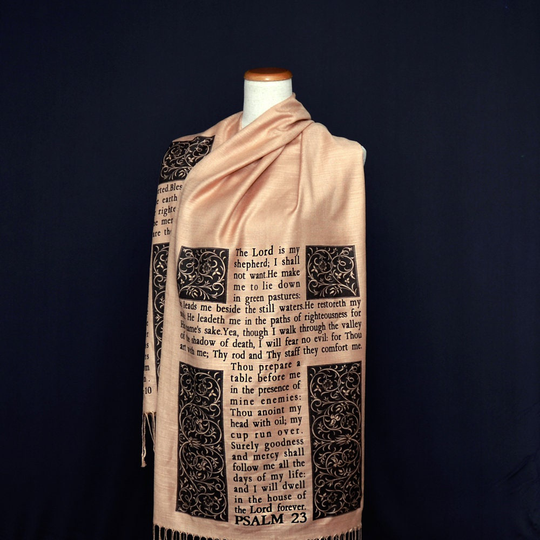 Christian Bible Verse Scarf | Psalm 23 & The Beatitudes in Matthew 53-10