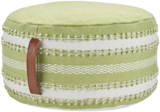 Mina Victory Casual Green Polyester/Polyester Blend Pouf Ottoman | 798019086145