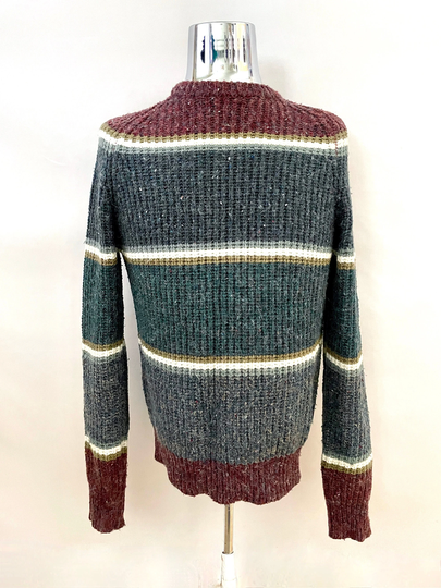 Vintage 80's Saturday's, Colorful, Striped, Wool Blend, Sweater | M