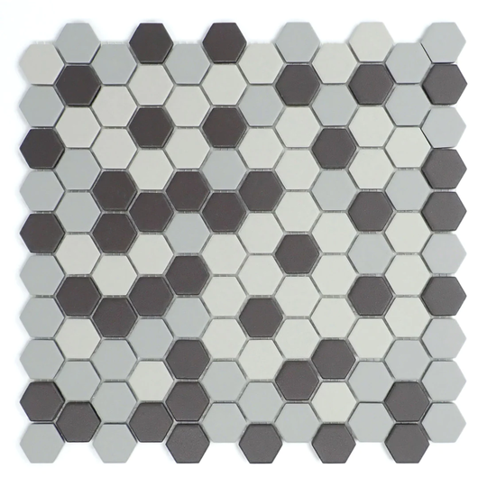 Emser Source 4-Pack Dark Blend 11-in x 11-in Matte Porcelain Honeycomb Stone Look Floor and Wall Tile | W71SOURDK1111MH1
