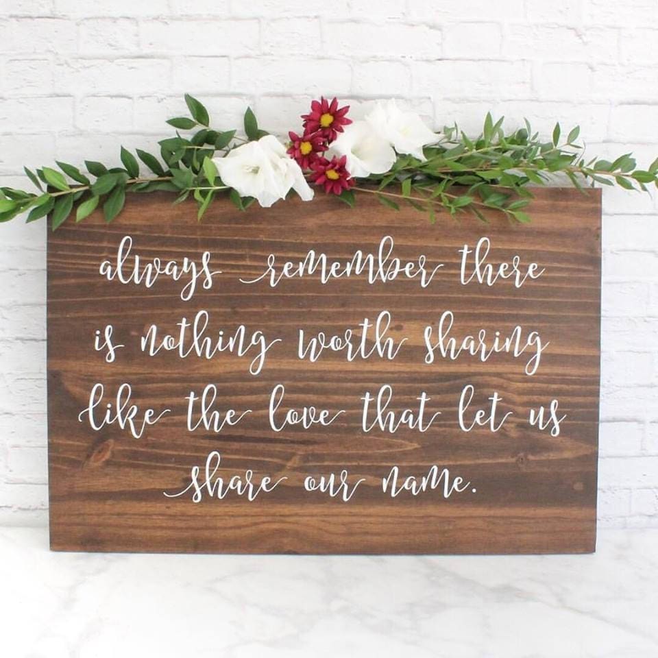 Wedding Sign, Rustic Custom Gift, Signage, Quote Gift