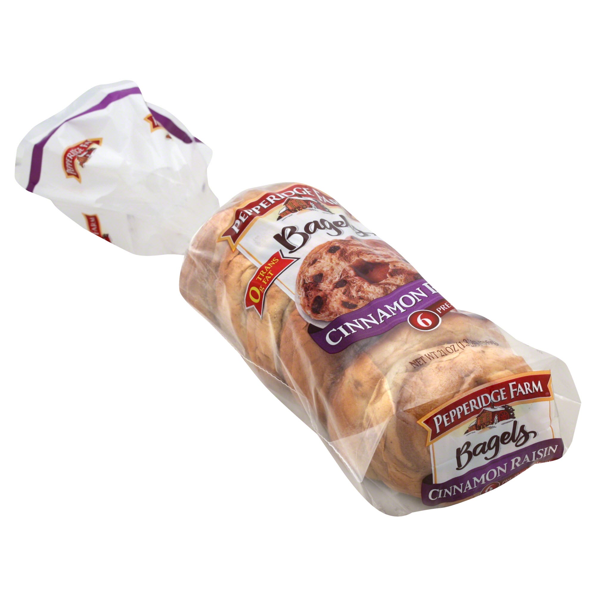 Pepperidge Farm Bagels, Cinnamon Raisin 6 bagels 21 oz (1.3 lbs) 595 g