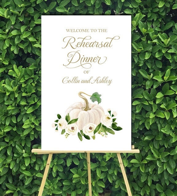 Wedding Welcome Printable Or Printed With Free Shipping - White Pumpkin Collection
