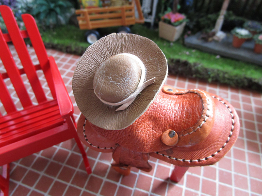 Miniature Cowboy Hat, Mini Leather Hat, Style #25, Dollhouse Miniature, 112 Scale, Decor, Accessory, Small Hat