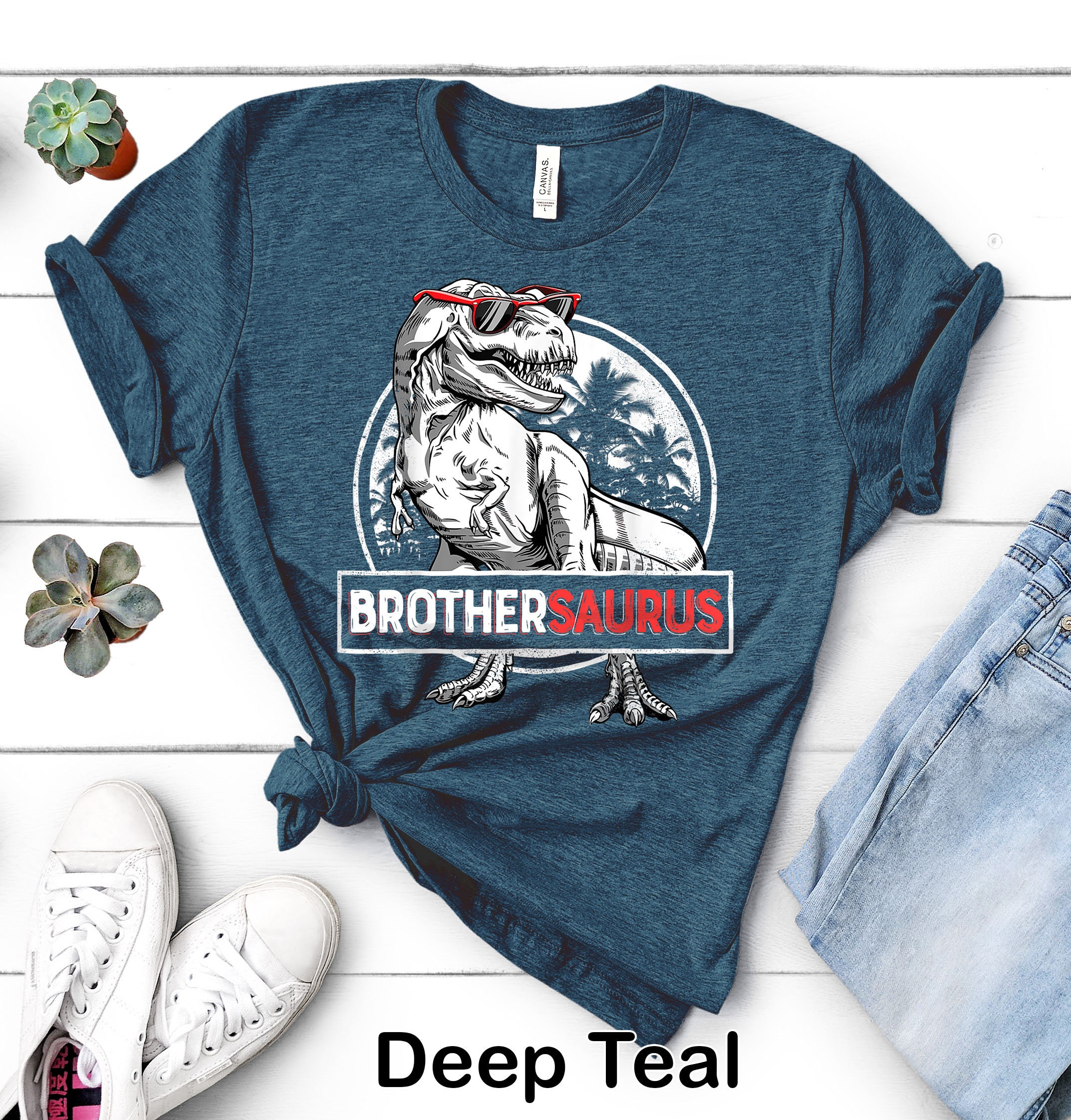 Brother Dinosaur Shirt | Saurus Tee Big Gift Shark Birthday Party Family - 020416