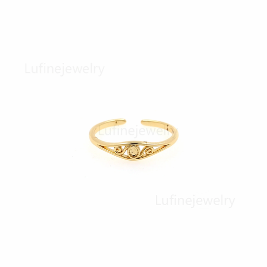 18K Gold Filled Boho Ring, Gold Ring, Minimalist Ring, Open Adjustable Ring, Stacking Ring, Boho Jewelry