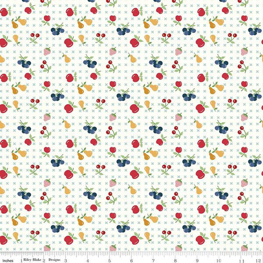 Cook Book Collection Fruit Songbird Yardage | 43" X 44" Wide By Lori Holt Of Bee in My Bonnet For Riley Blake Designs C11760 Songbird