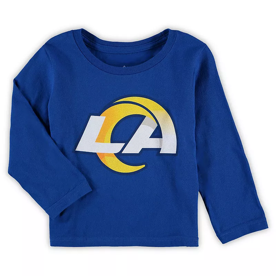 Toddler Royal Los Angeles Rams Team Logo Long Sleeve T-Shirt, Toddler Unisex, Size: 3T, LAR Blue