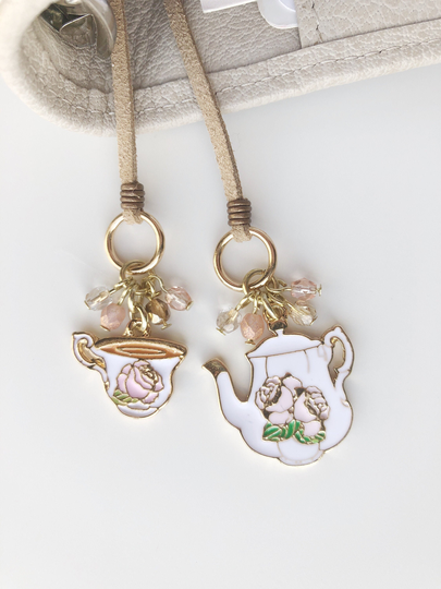 Tea Time Travelers Notebook Bookmark, Planner Charms, Accessories, Traveler Charm, Tea, Coffee