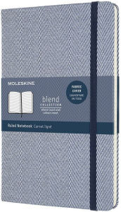 Moleskine Blend Limited Collection Notebook, Large, Ruled, Herringbone Blue (5 X 8.25) Moleskine Author