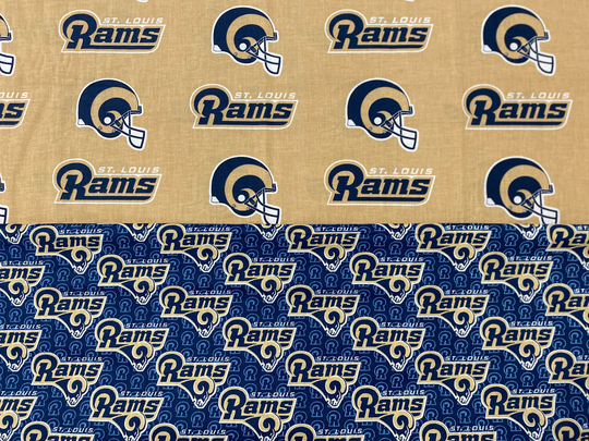 Nfl Sl La St Louis Los Angeles Rams Football, Both Out Of Print, 2003 Beige Design Or Vintage 1999 Blue Design, 100% Cotton Fabric, New