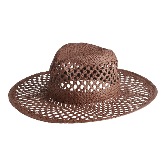 Brown Straw Open Weave Rancher Hat by World Market