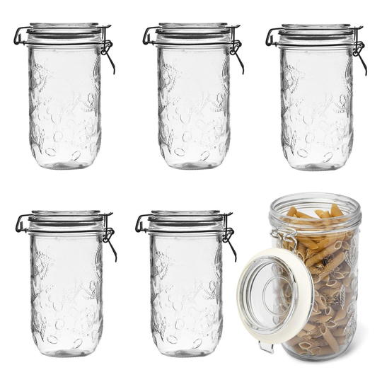 Food Storage Clip Jars 850 Ml 6 Pieces