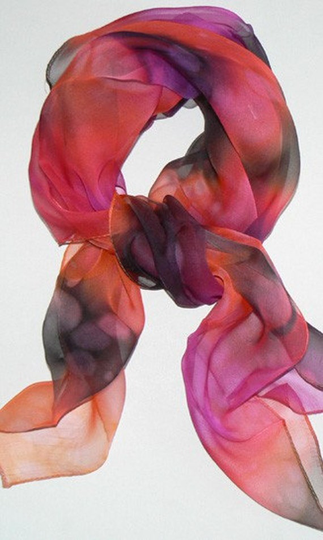 Rose Garden Hand Made Silk Scarf Bandana Mask Colored