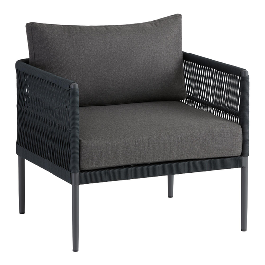 Dark Gray Rope Matteo Outdoor Patio Chair: Black by World Market