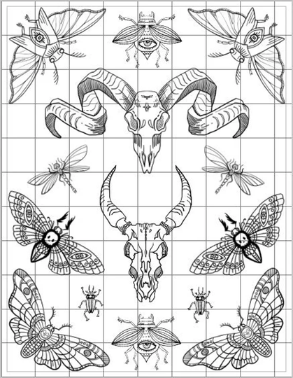 Ram Skull Foil Resin Inserts