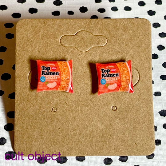 Ramen Noodles Stud Earrings - Miniature Food Jewelry Accessories