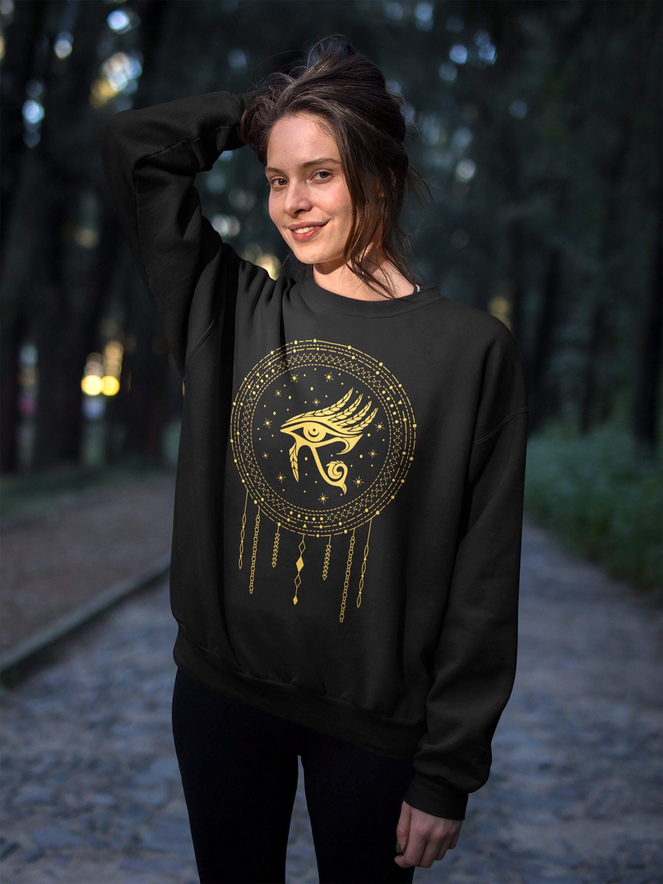 Eye Of Horus | Pagan Symbol Heavy Blend Crewneck Sweatshirt/Hoodie Clothing Wiccan Birthday Gift For Her