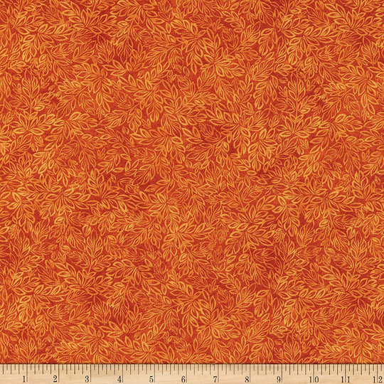 Meadow Mini Leaf Blender Amber Orange Timeless Treasures 44 Inches Wide Cotton Quilting Fabric Tt-C8500-Amber-Meadow