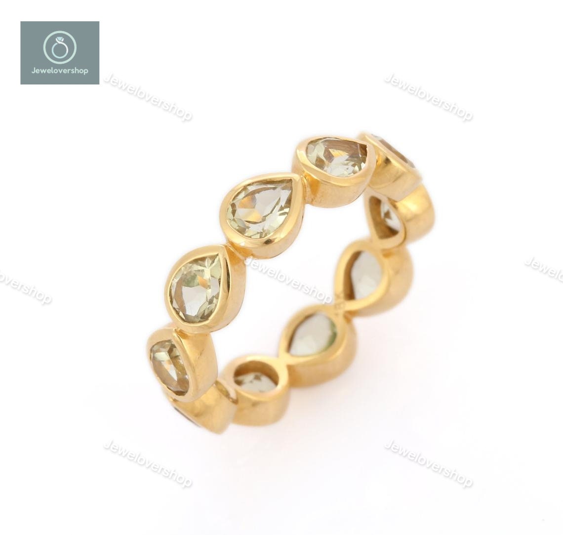 Yellow Topaz Gold Plated Ring, Wedding Band Engagement Handmade Statement November Birthstone Gemstone Ring