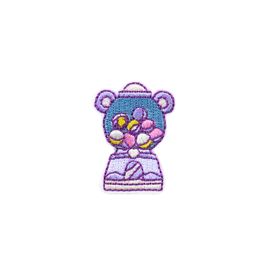 Mini Gumball Machine Patch | Pastel Kawaii Self-Adhesive Sticker Candy Dispenser Applique Lapel Collar Badge No-Iron Diy Miniature