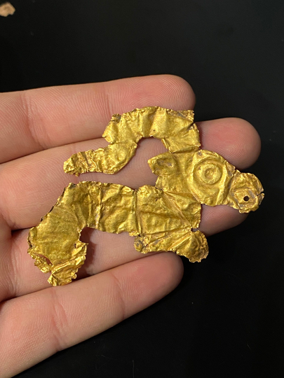 A Genuine Ancient Afghani Ram Shape Accessories Gold Sheets 12Th Century Top Quality