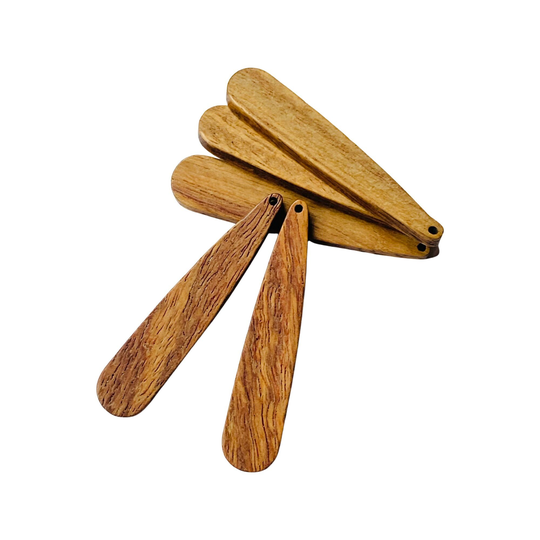 Beautiful Lightweight Natural Wood 51mm Or 2" Long Teardrop Bar Cutout Earring Earrings Charms Jewelry Making Craft
