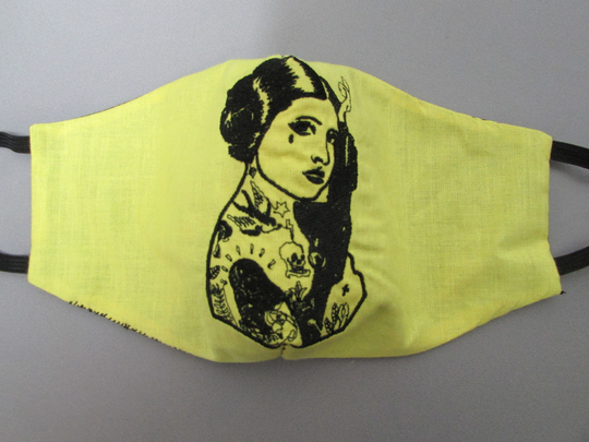 Handmade Embroidered S W Princess Cotton Washable Face Mask Adult Size