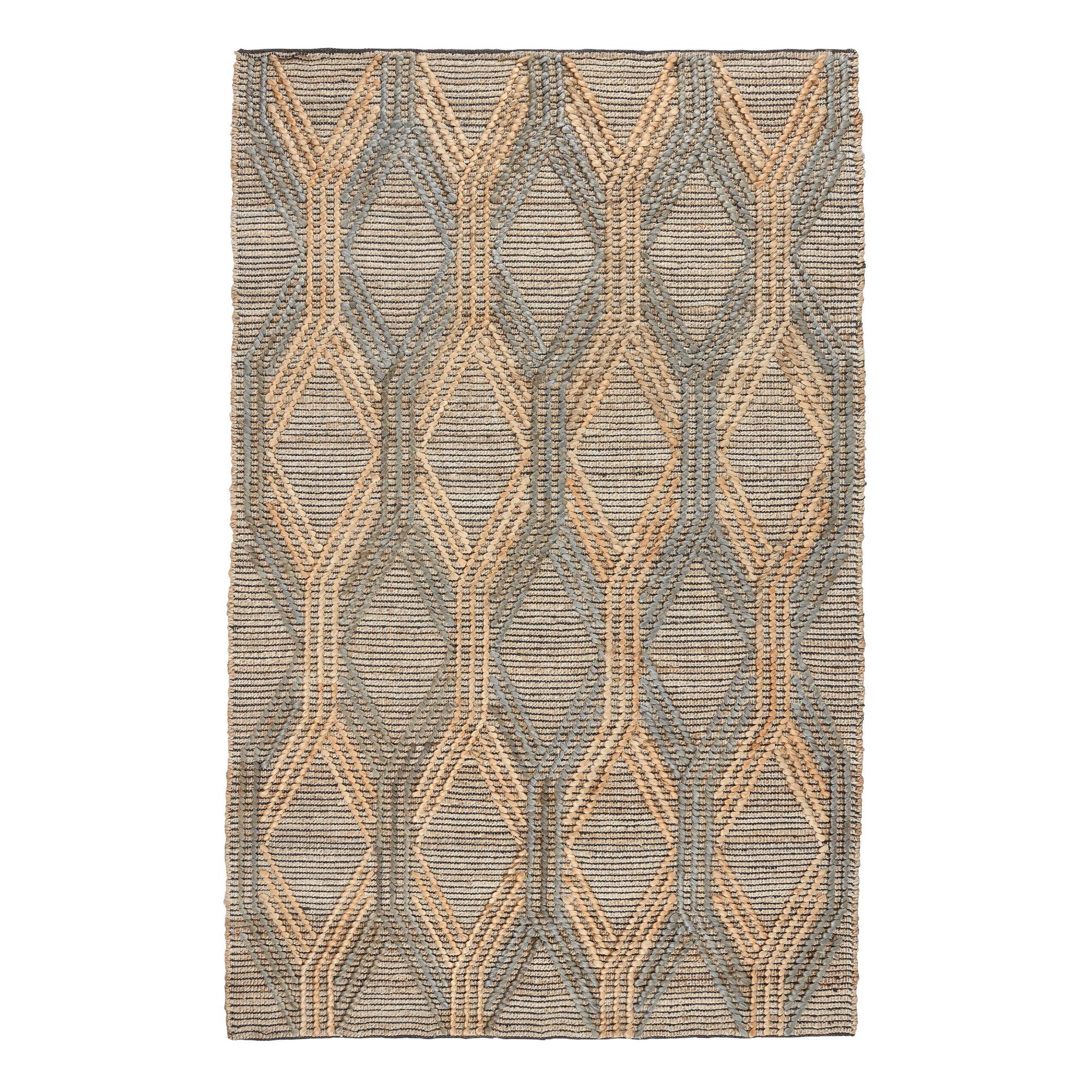 Natural And Blue Geometric Jute Sylmar Area Rug by World Market