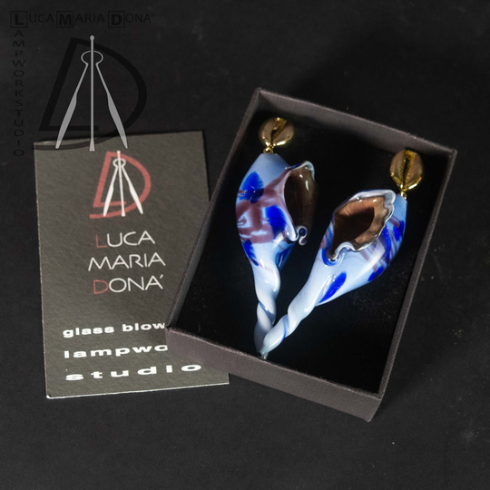Glass Seashell Earring Handmade Murano Blown Glass
