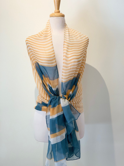 Timeless Striped Large Cotton Blend Wrap, Shawl, Sarong, Coverup, Beach Cover Up, Fashion, Plus Size Wrap. Nautical Wrap