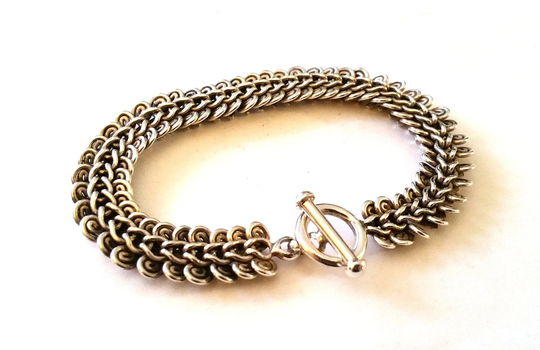 Suarti Ba Sterling Silver Braided Chain Link Bracelet