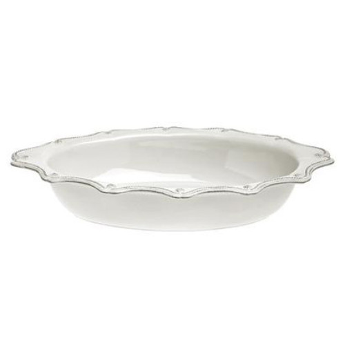 Juliska Berry Thread Whitewash 18" Oval Baker 18"L, 11"W, 3.5"H 4 Qt