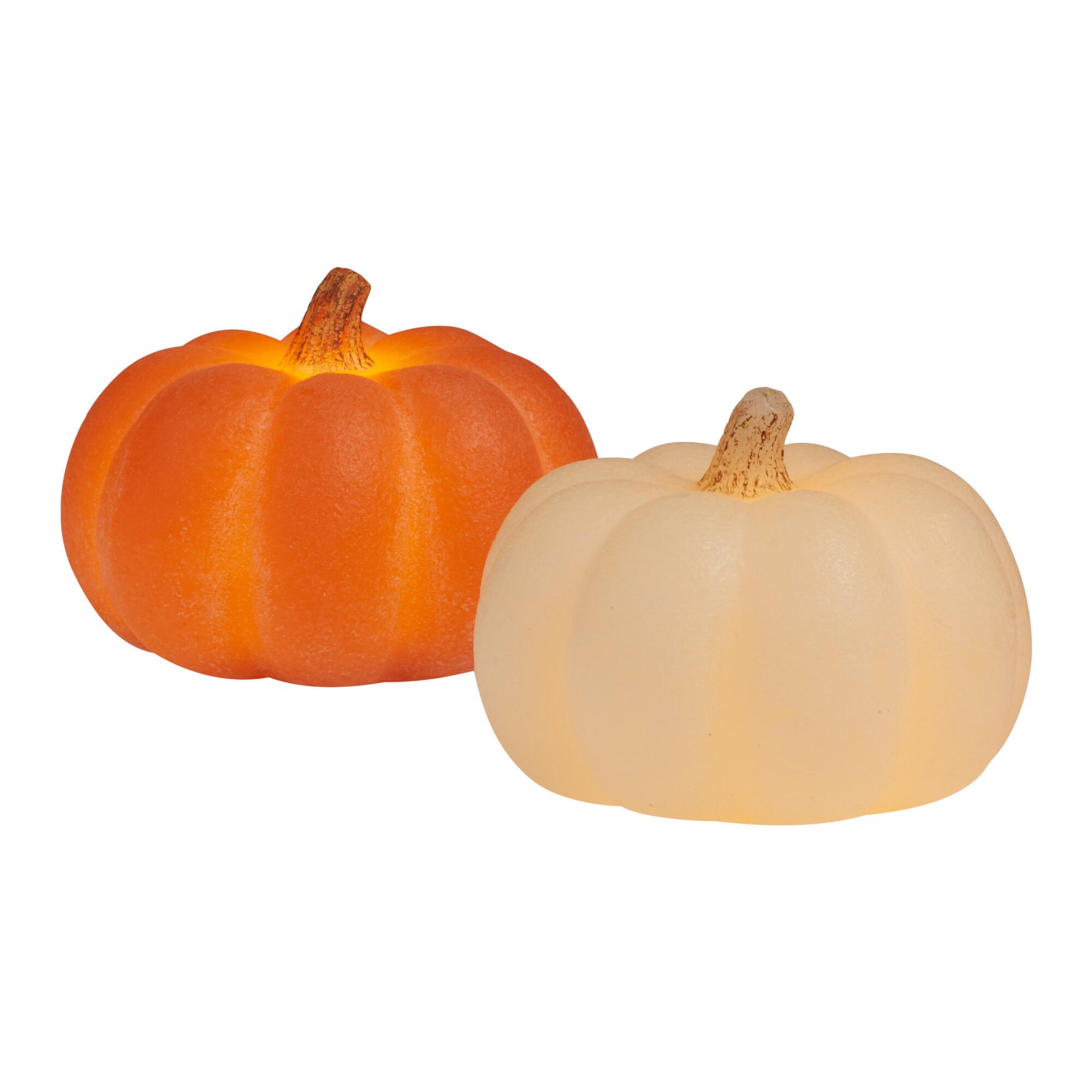 Pumpkin Flameless LED Candle: Orange - Plastic by World Market