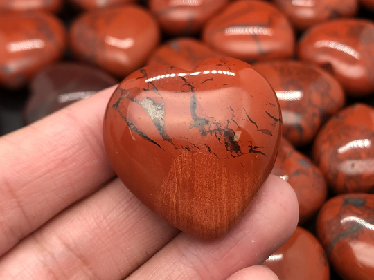 5Pc Natural Hand Carved Red Jasper Heart,quartz Crystal,crystal Heart,reiki Healing