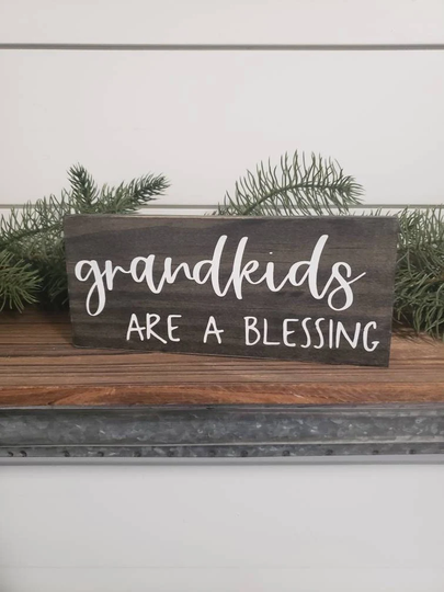 Grandkids Are A Blessing Hand Painted Sign, Gift For Grandma Or Grandparents, Sign, Grandparent Love Sign