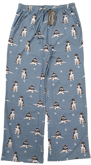 Siberian Husky Unisex Cotton Blend Pajama Bottoms - Super Soft & Comfortable Perfect For Gifts