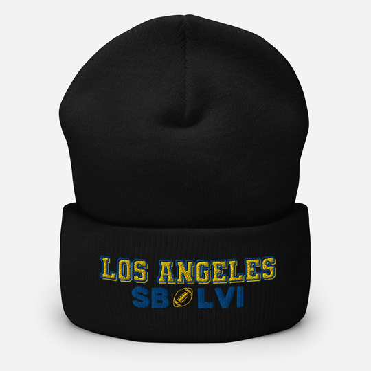 Los Angeles Embroidered Beanie, Rams Hat, Super Bowl Nfl Gift For Fan, Football Fan