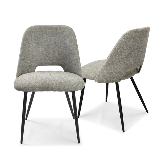 NeuType Contemporary/Modern Polyester/Polyester Blend Upholstered Dining Side Chair (Metal Frame) in Gray | MIRUO-A052