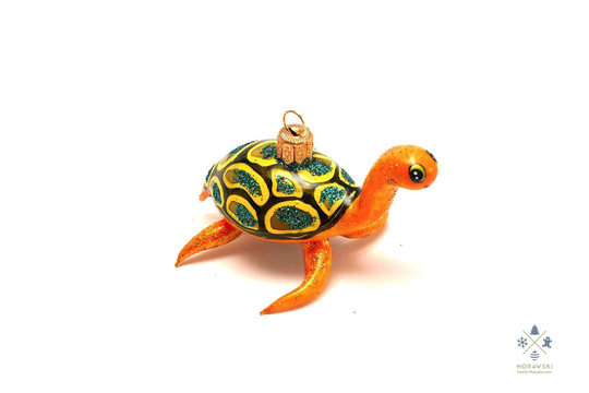 Handmade Beautiful Turtle - Glass Christmas Ornament, Made in Polish Manufacture, Collectible Bauble