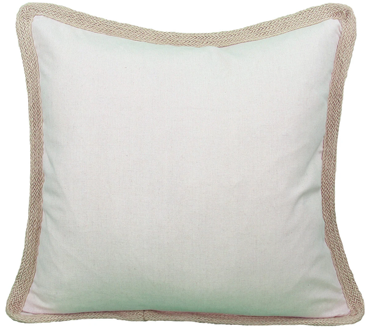 MANOR LUXE Classic Jute Trim 20-in x 20-in Natural Cotton Blend Indoor Decorative Pillow in Off-White | ML1113082020NATLFE