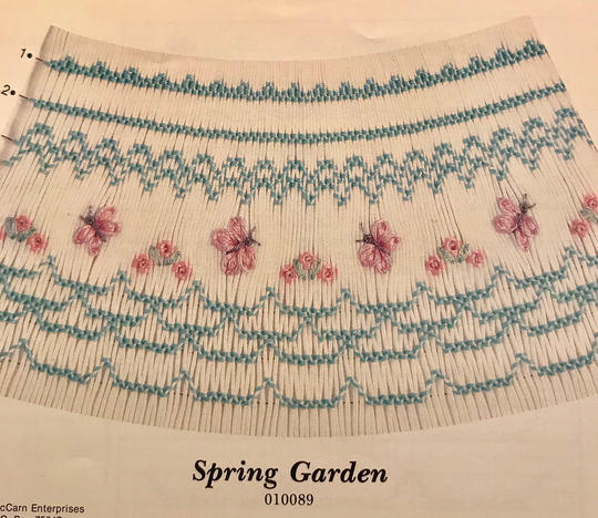 Smocking Plate "Spring Garden" By Ellen Mccarn