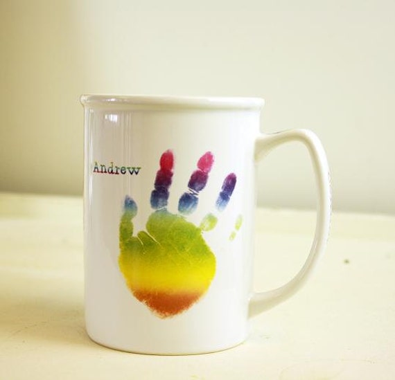 Handprint Rainbow Mug & Footprint Pottery Keepsake