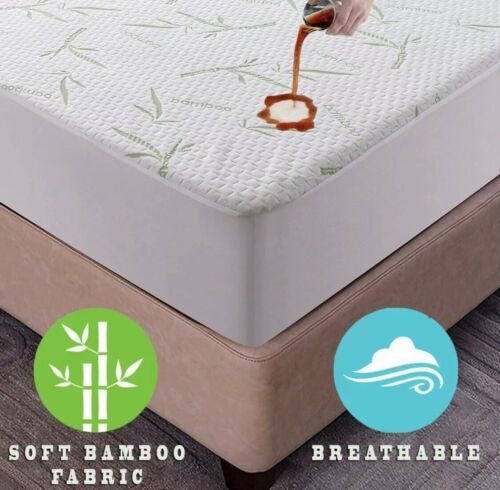 BAMBOO- BLEND WATERPROOF NATURAL MATTRESS PROTECTOR HIGH QUALITY QUEEN SIZE