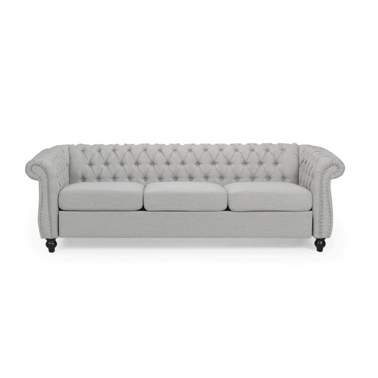 Best Selling Home Decor Parks Midcentury Cloud Gray and Dark Brown Polyester/Blend Sofa | 311417