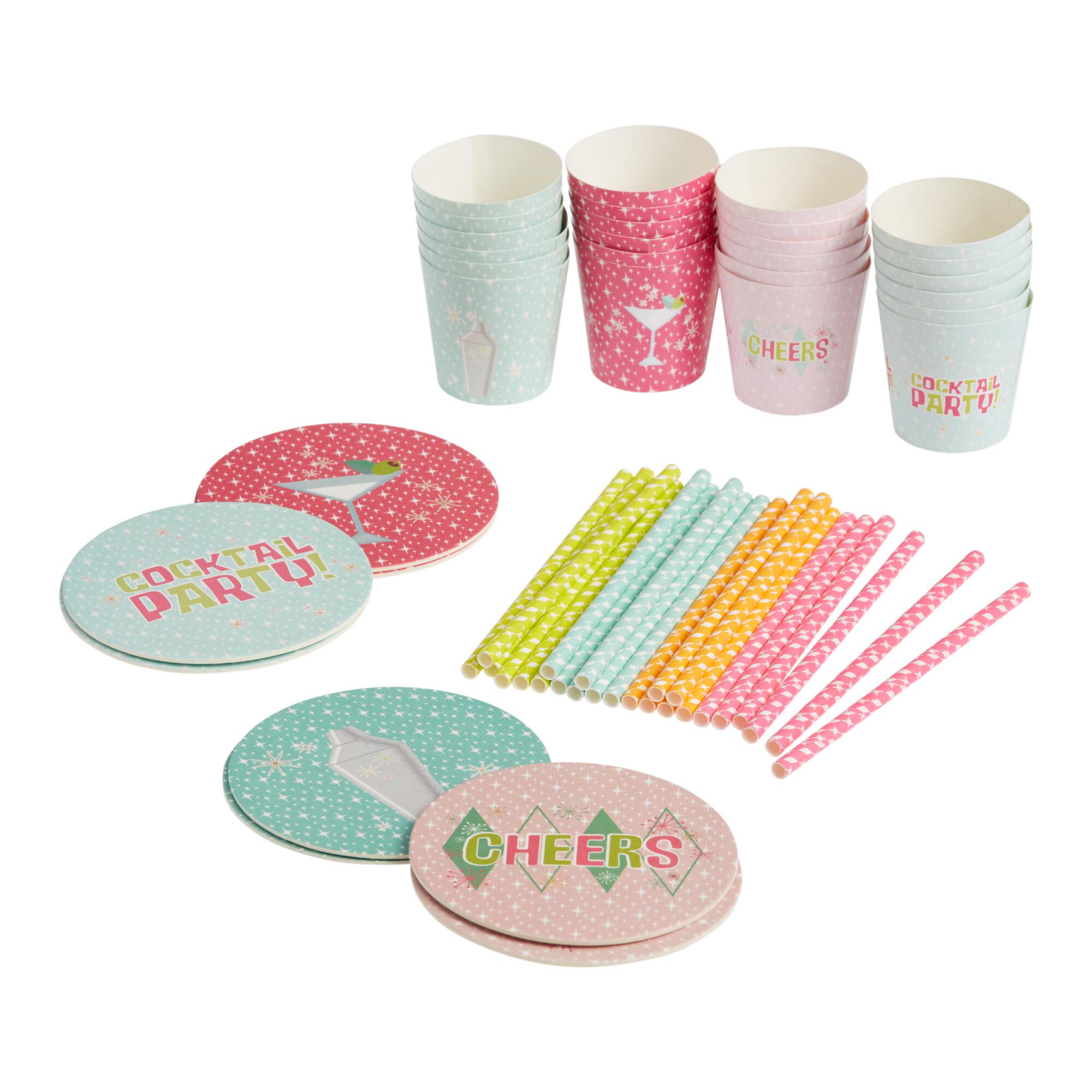 Pop Party Mid Century Paper Drinkware Collection by World Market