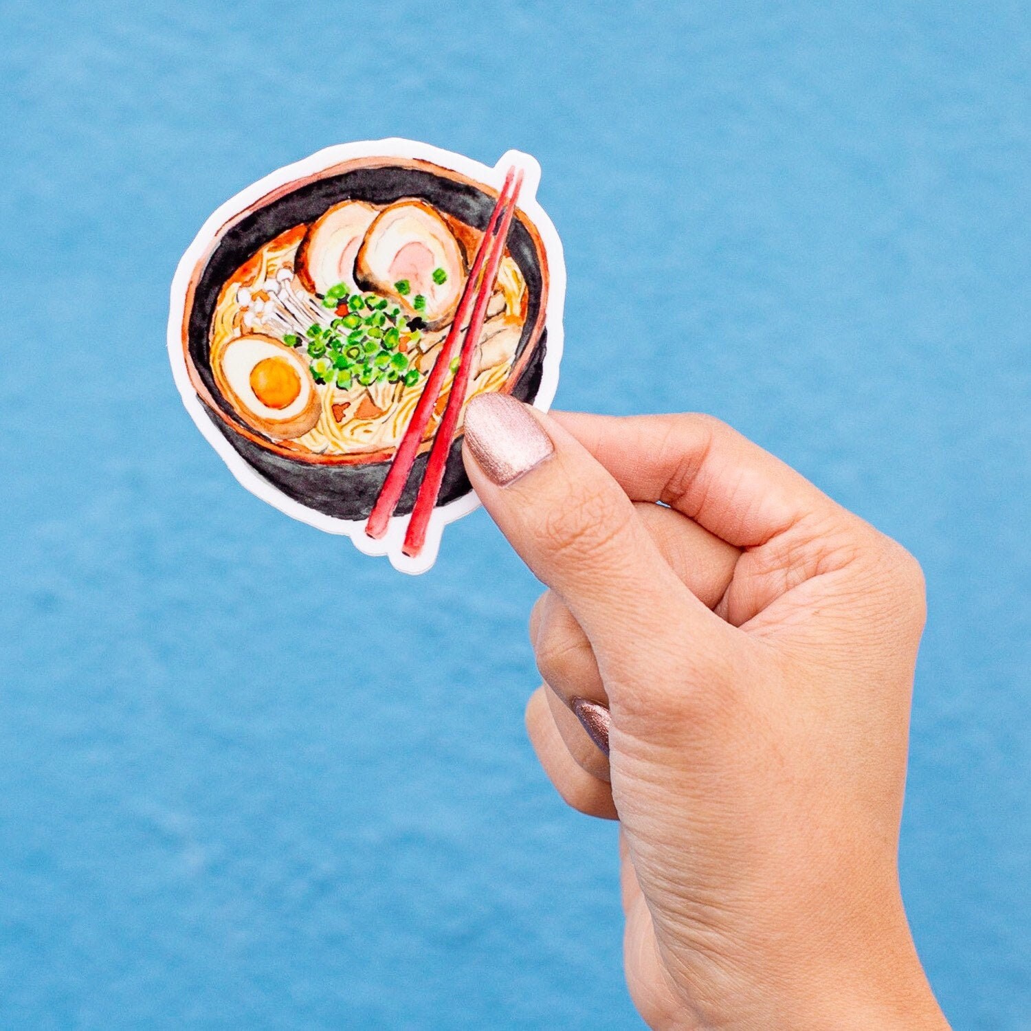 Japanese Ramen Vinyl Sticker, Noodles Laptop Decal, Asian Food Sticker