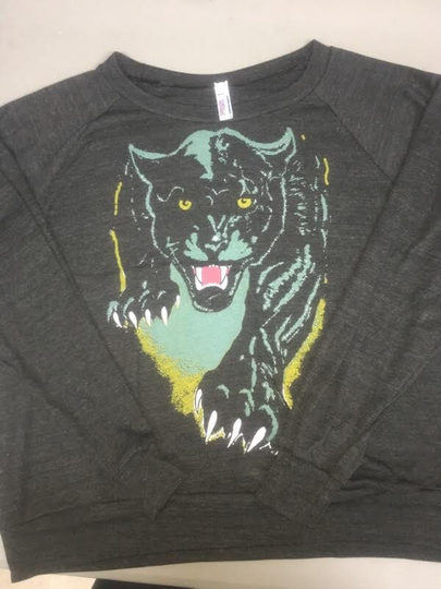Womens Panther Tri Blend Sweatshirt Long Sleeve Pullover Raglan Shirt American Apparel S M L | 1 Color Options Skip N Whistle
